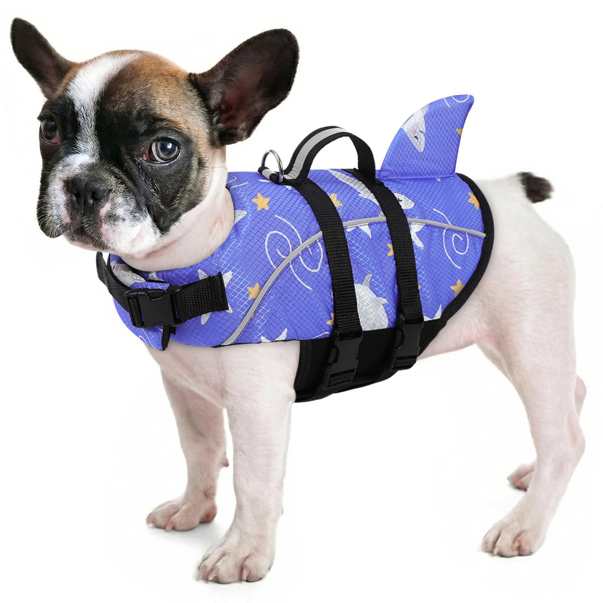 Ripstop Shark Dog Life Jacket for Small & Medium Dogs