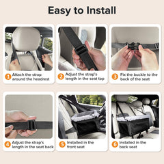 Deluxe Small Dog Booster Car Seat with Metal Frame & Safety Leash