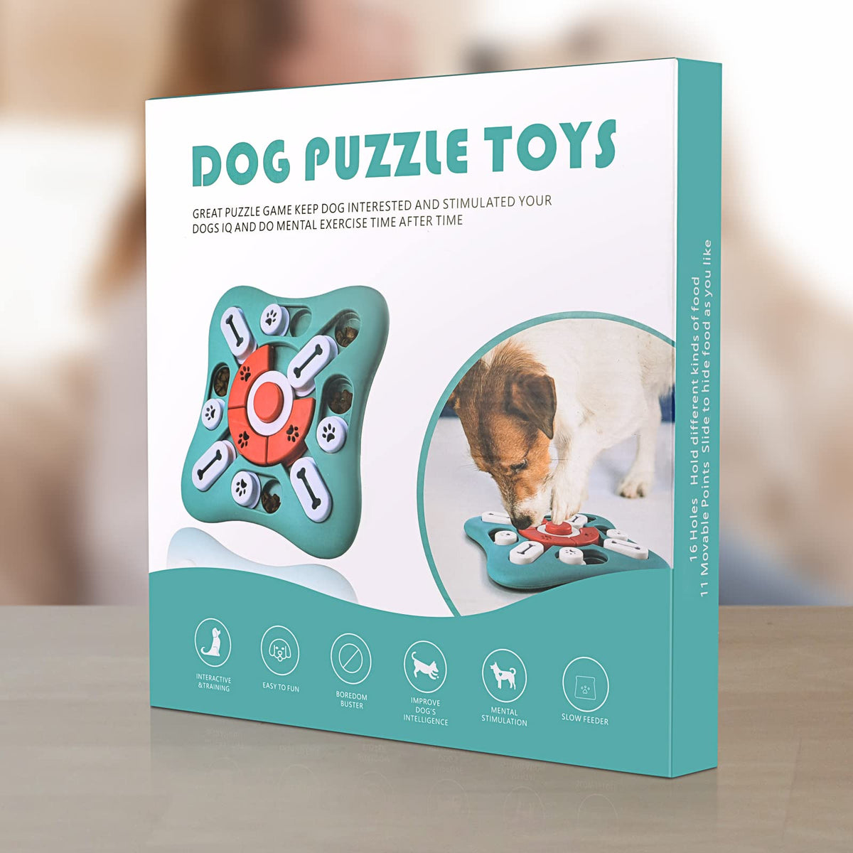 Interactive Dog Puzzle Toy with Treat Dispenser for Mental Stimulation