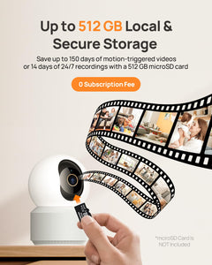 4K Indoor Pet Security Camera with HD Video Monitoring