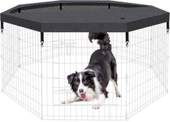 8-Panel Foldable Metal Pet Playpen with Bottom Pad & Cover