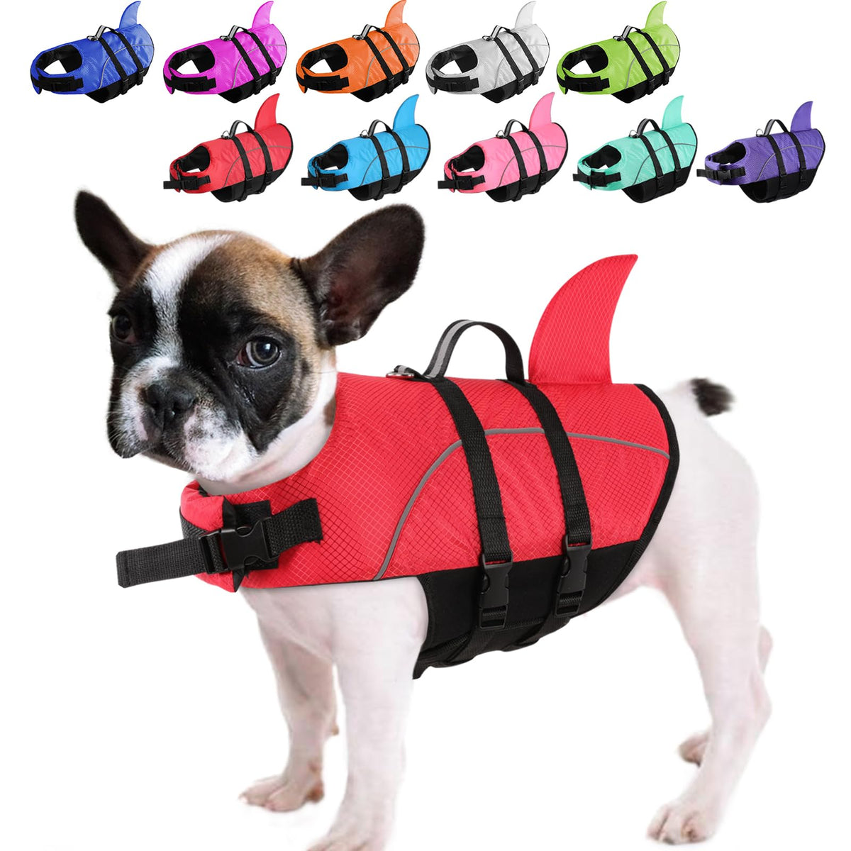 Ripstop Shark Dog Life Jacket for Small & Medium Dogs