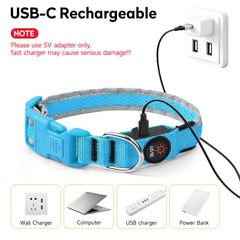 Rechargeable LED Dog Collar for Night Walking & Visibility