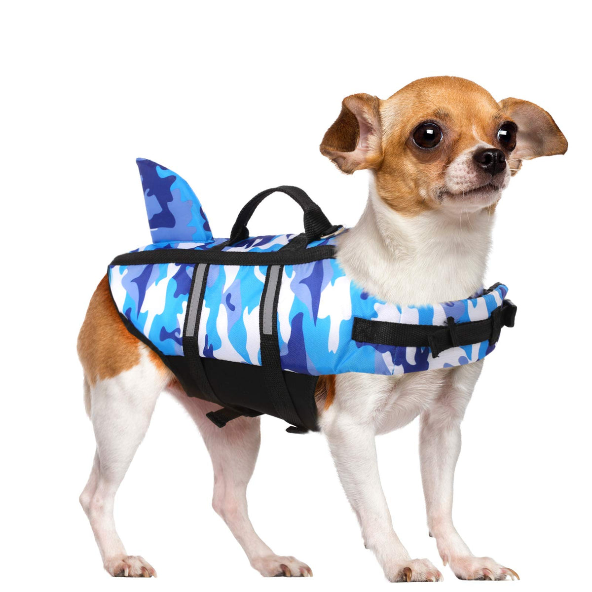 Ripstop Shark Dog Life Jacket for Small & Medium Dogs