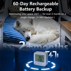 4G Remote Pet Temperature & Humidity Monitor with App Alerts