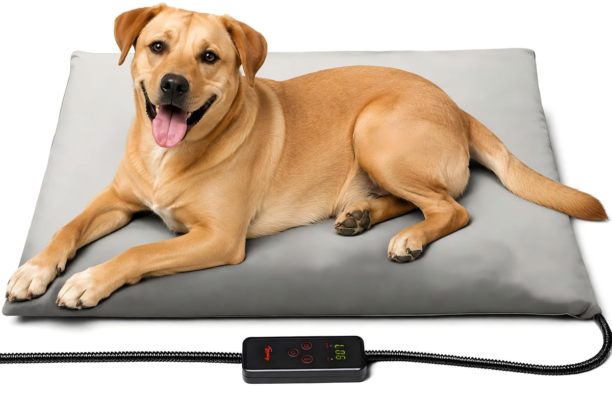 Pet Heating Pad with 6 Temperature Levels & Timer for Dogs & Cats