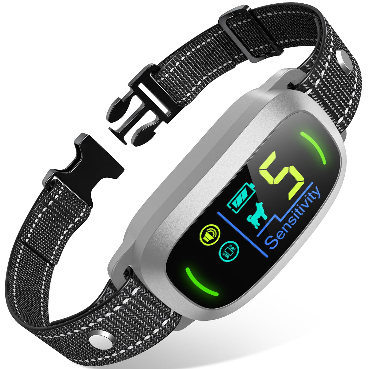 Rechargeable Smart Dog Bark Collar with Adjustable Sensitivity & Vibration