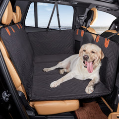 Hard-Bottom Dog Car Seat Cover & Back Seat Extender for Travel