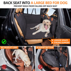 Hard-Bottom Dog Car Seat Cover & Back Seat Extender for Travel