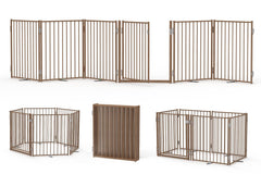 Freestanding Dog Safety Gate with Door for Indoor & Outdoor Use