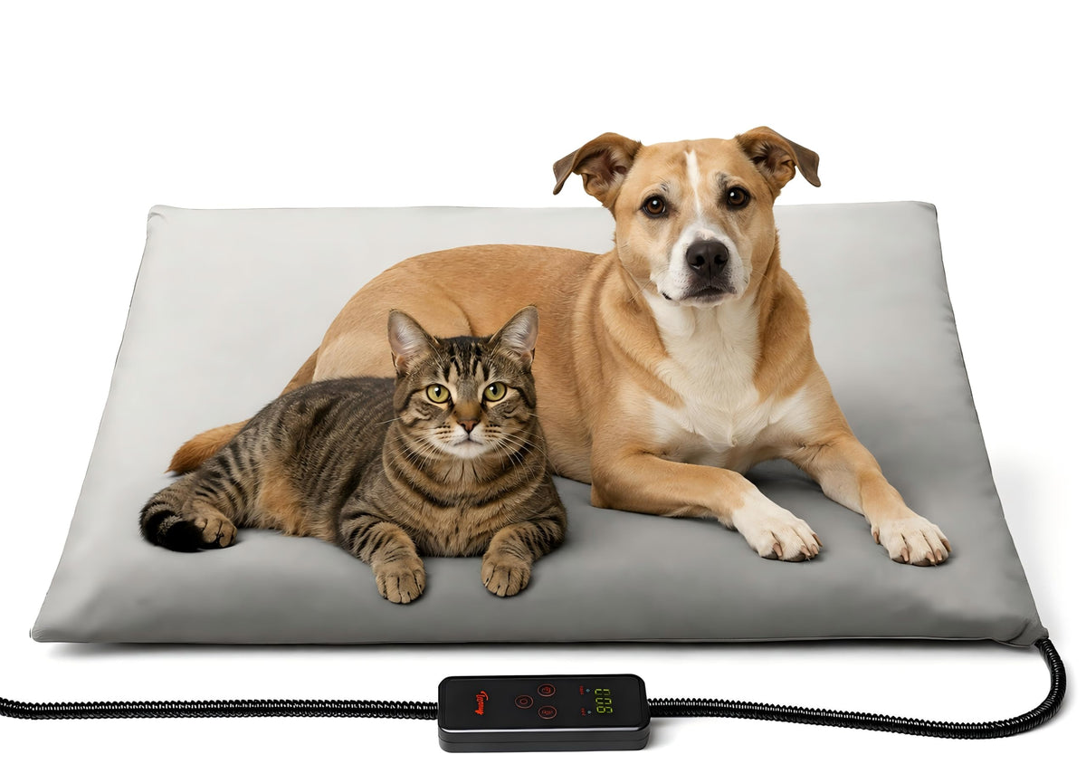 Pet Heating Pad with 6 Temperature Levels & Timer for Dogs & Cats