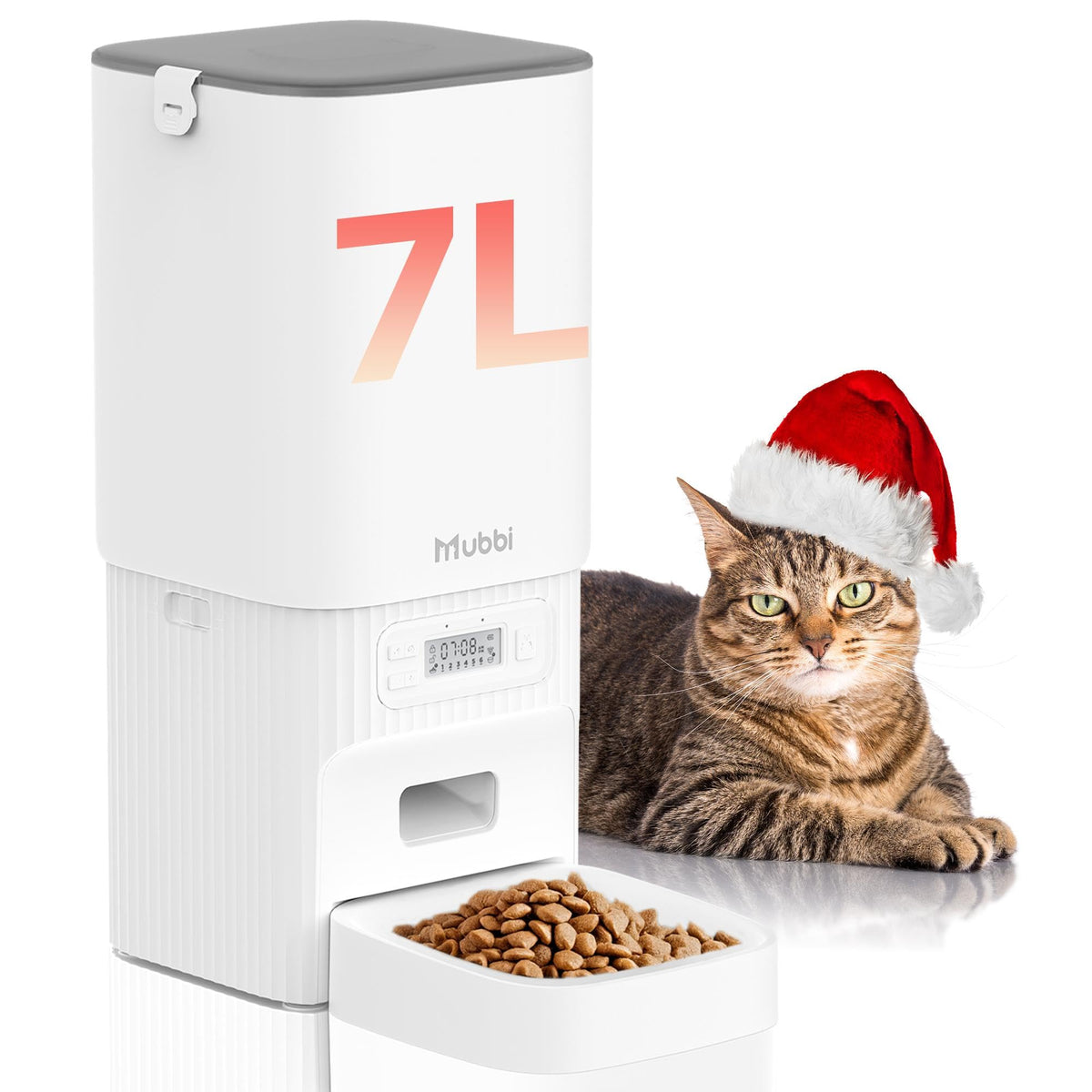 7L Automatic Pet Feeder with Desiccant Bag & Dual Power Supply