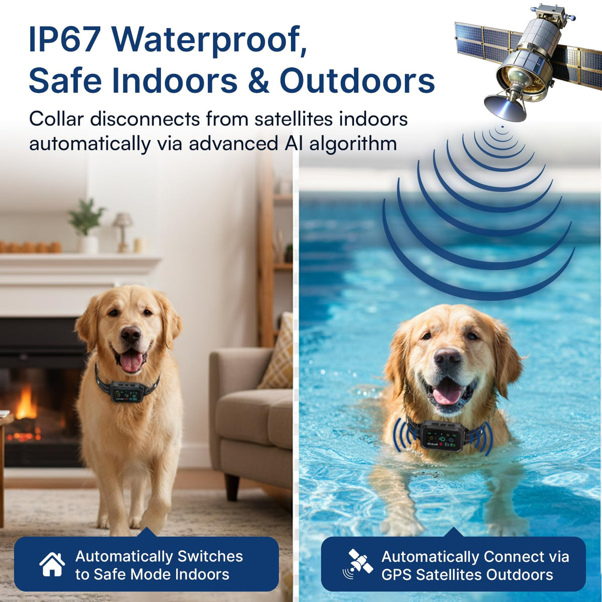 Smart Wireless GPS Dog Fence & Training Collar with App Control