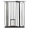 Extra-Wide Pressure-Mounted Pet Safety Gate with Small Pet Door