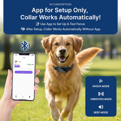 Smart Wireless GPS Dog Fence & Training Collar with App Control