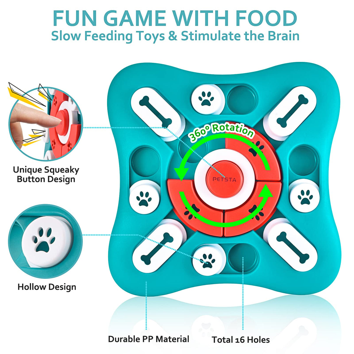 Interactive Dog Puzzle Toy with Treat Dispenser for Mental Stimulation
