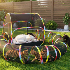Outdoor Cat Enclosure Playground with Interactive Play Ball