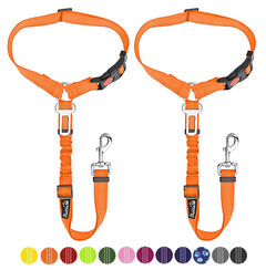 2-Pack Dog Car Seat Belt with Adjustable Bungee for Safe Travel