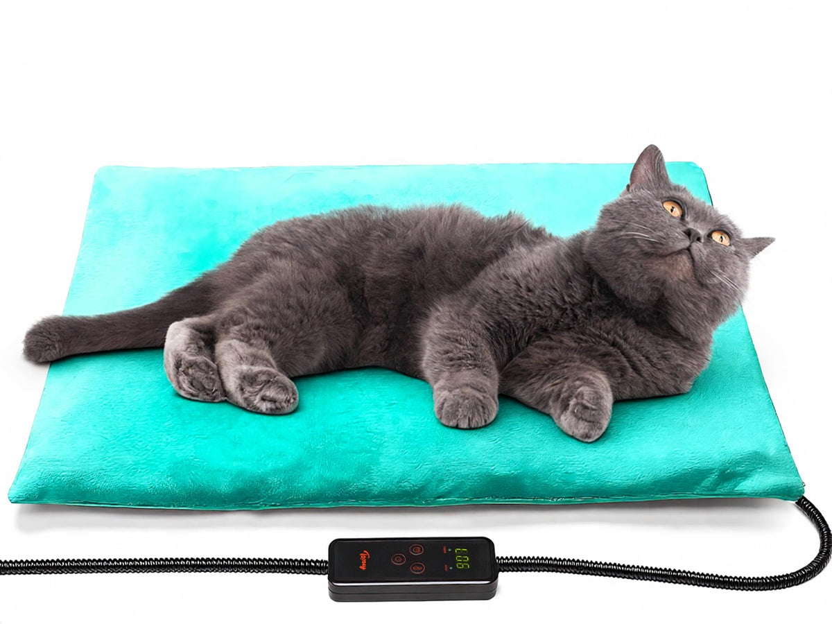 Pet Heating Pad with 6 Temperature Levels & Timer for Dogs & Cats