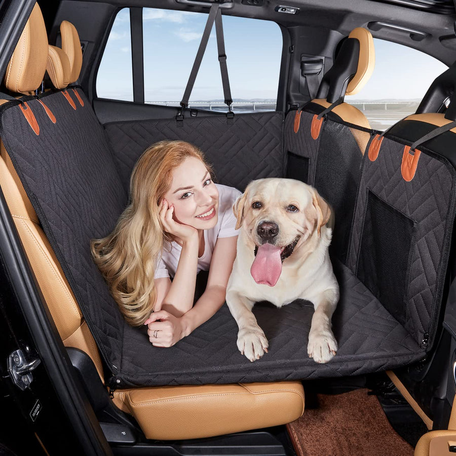 Hard-Bottom Dog Car Seat Cover & Back Seat Extender for Travel