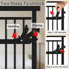Extra-Tall Pressure-Mounted Metal Pet Safety Gate for Cats & Dogs