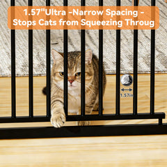 Extra-Tall Pressure-Mounted Metal Pet Safety Gate for Cats & Dogs