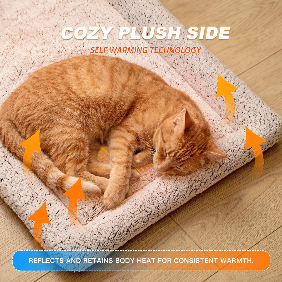 Reversible Self-Warming & Cooling Pet Bed Mat for Cats & Dogs