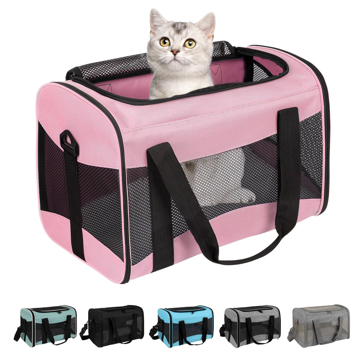 Airline-Approved Breathable Pet Carrier for Cats & Small Dogs