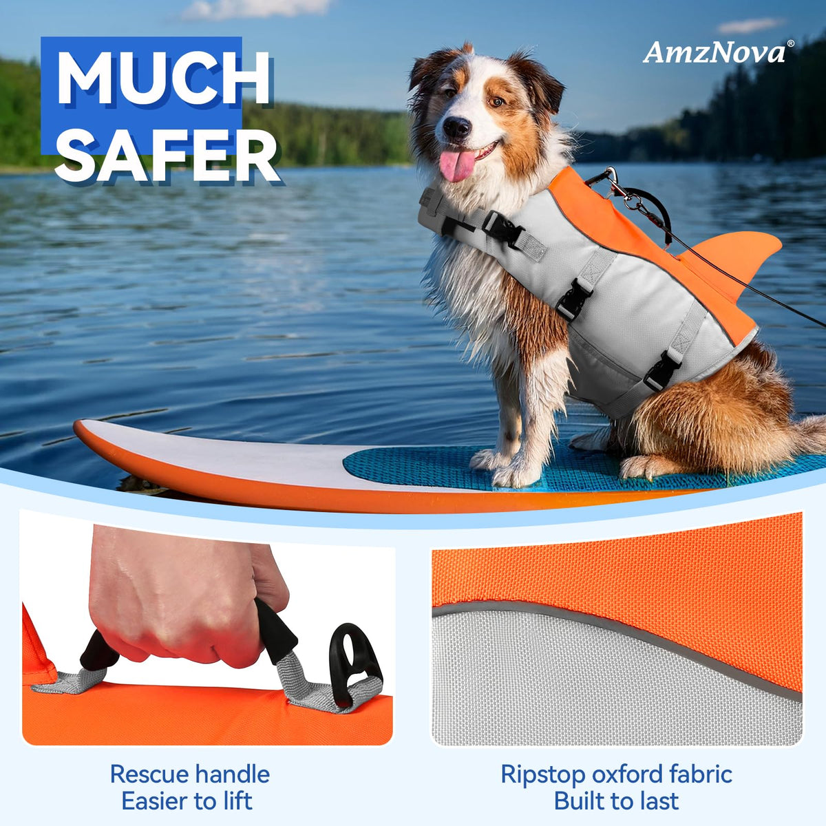 Shark Dog Life Jacket & Swim Vest for Water Safety