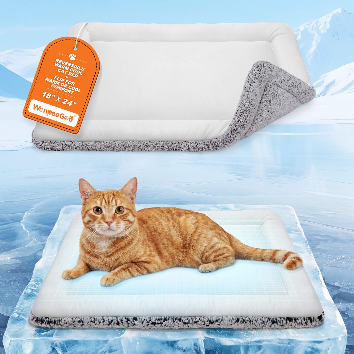 Reversible Self-Warming & Cooling Pet Bed Mat for Cats & Dogs