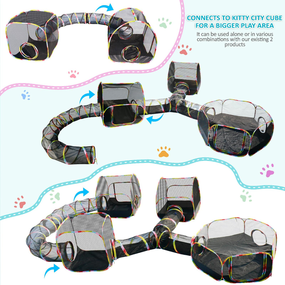 Outdoor Cat Enclosure Playground with Interactive Play Ball