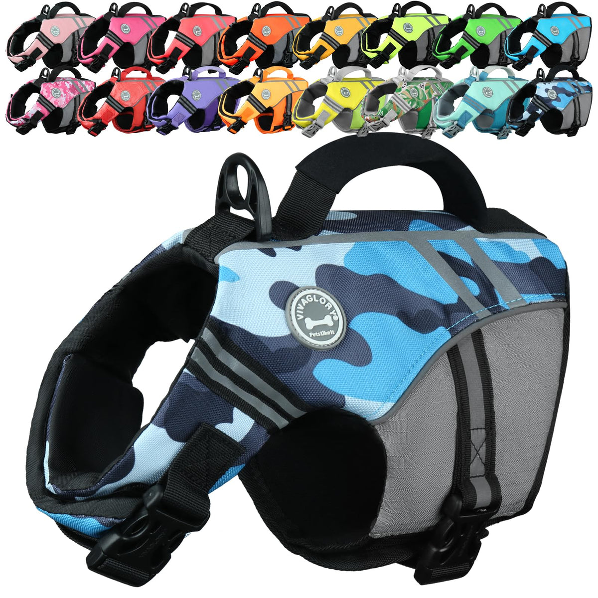 Sports-Style Dog Life Vest for Swimming & Water Safety