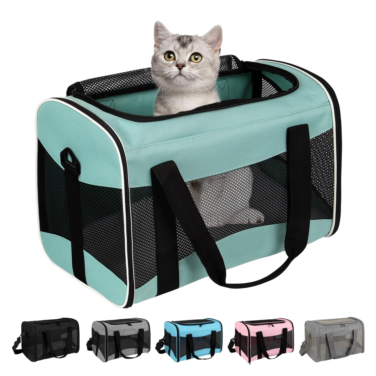 Airline-Approved Breathable Pet Carrier for Cats & Small Dogs