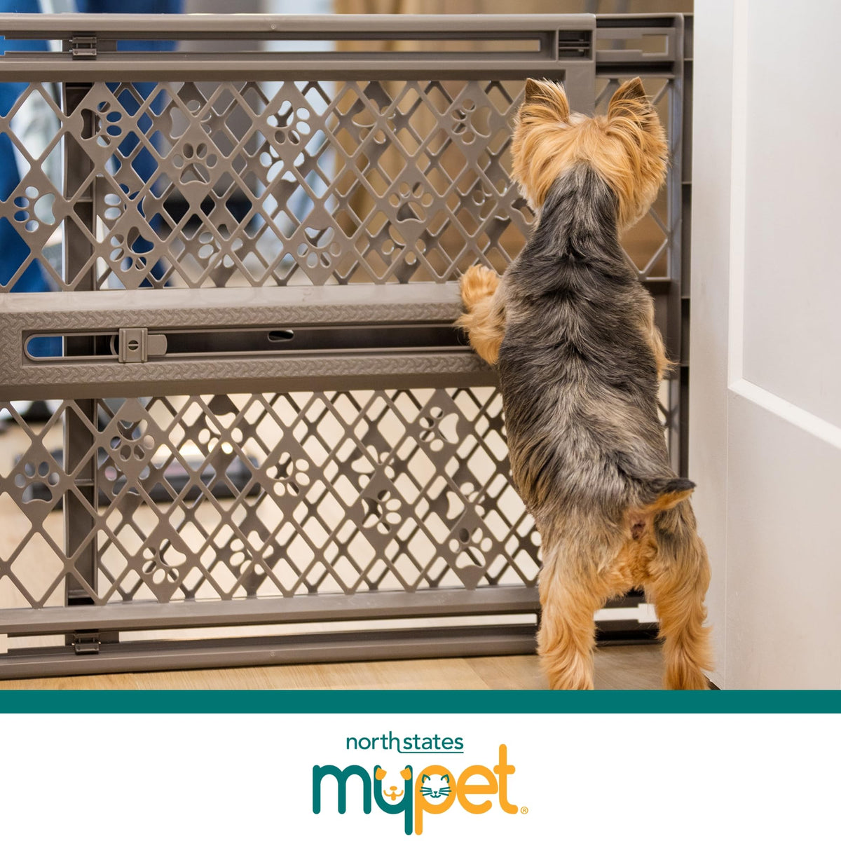 Portable Expandable Pressure-Mounted Pet Gate for Doorways