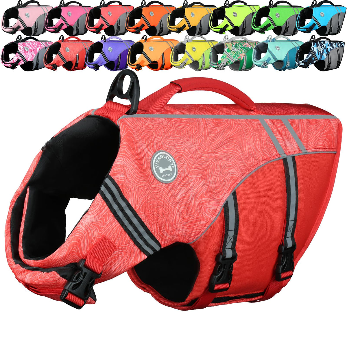 Sports-Style Dog Life Vest for Swimming & Water Safety