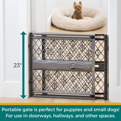 Portable Expandable Pressure-Mounted Pet Gate for Doorways
