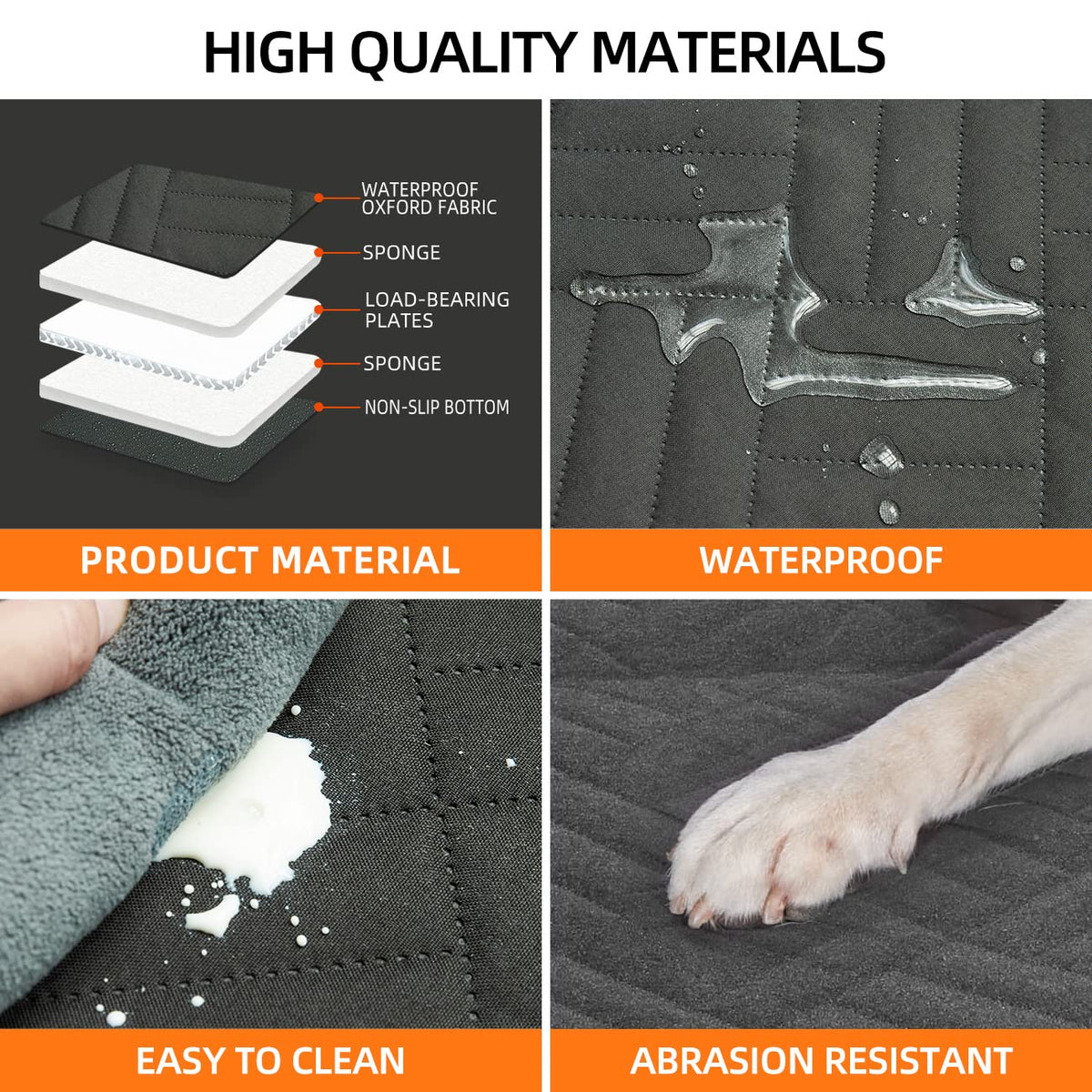 Hard-Bottom Dog Car Seat Cover & Back Seat Extender for Travel