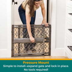 Portable Expandable Pressure-Mounted Pet Gate for Doorways