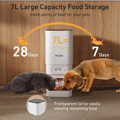 7L Automatic Pet Feeder with Desiccant Bag & Dual Power Supply