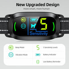 Rechargeable Smart Dog Bark Collar with Adjustable Sensitivity & Vibration
