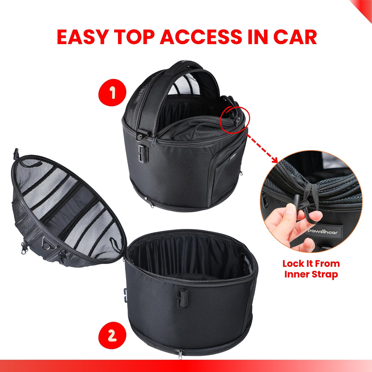 Crash-Tested Portable Small Dog Car Seat for Safe Travel