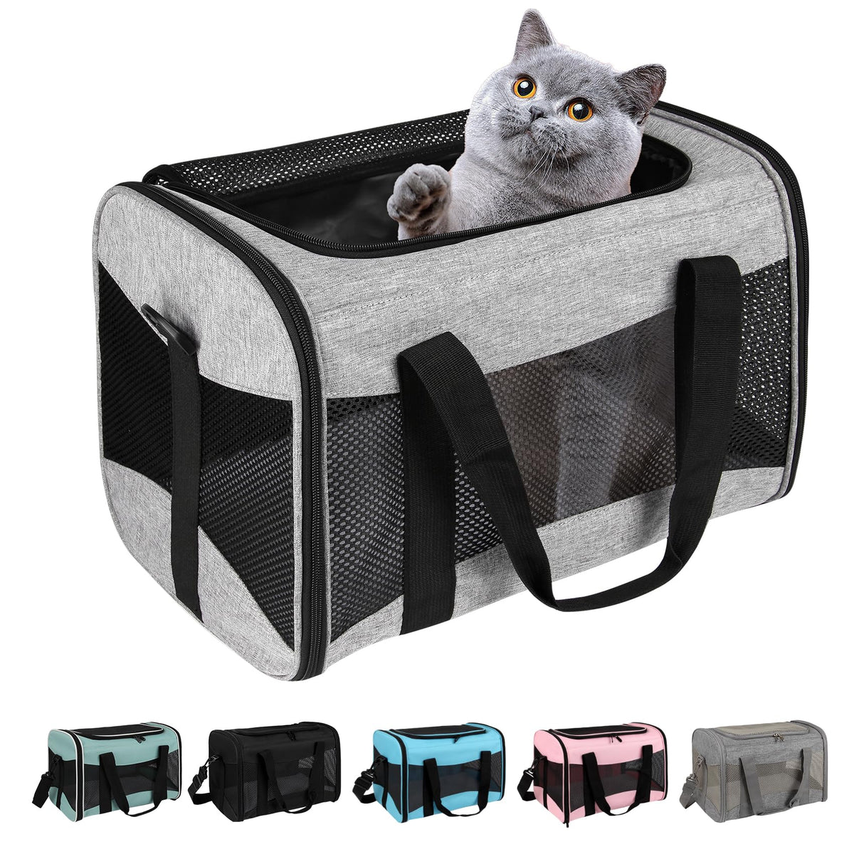 Airline-Approved Breathable Pet Carrier for Cats & Small Dogs