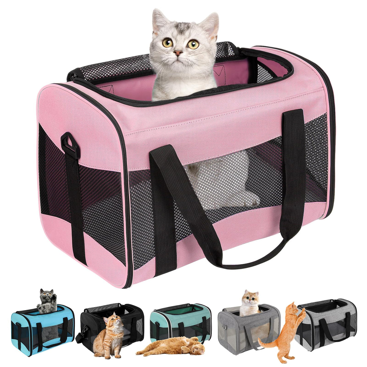 Airline-Approved Breathable Pet Carrier for Cats & Small Dogs
