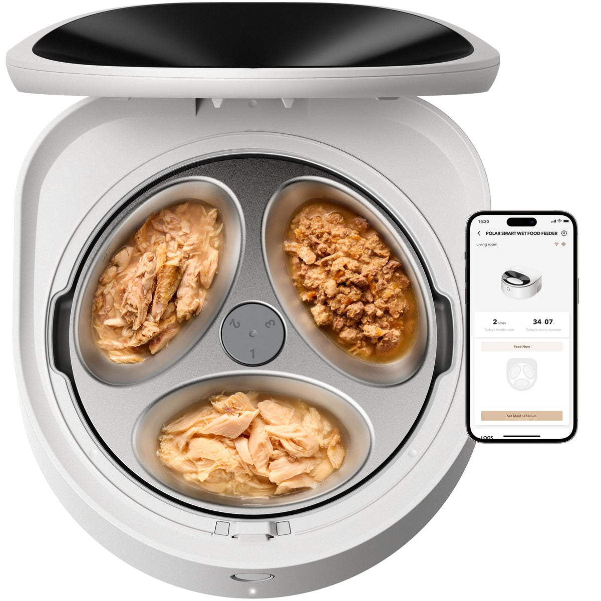 Automatic Wet Food Pet Feeder with Stainless Steel Bowl