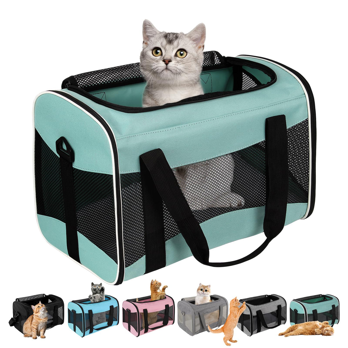 Airline-Approved Breathable Pet Carrier for Cats & Small Dogs