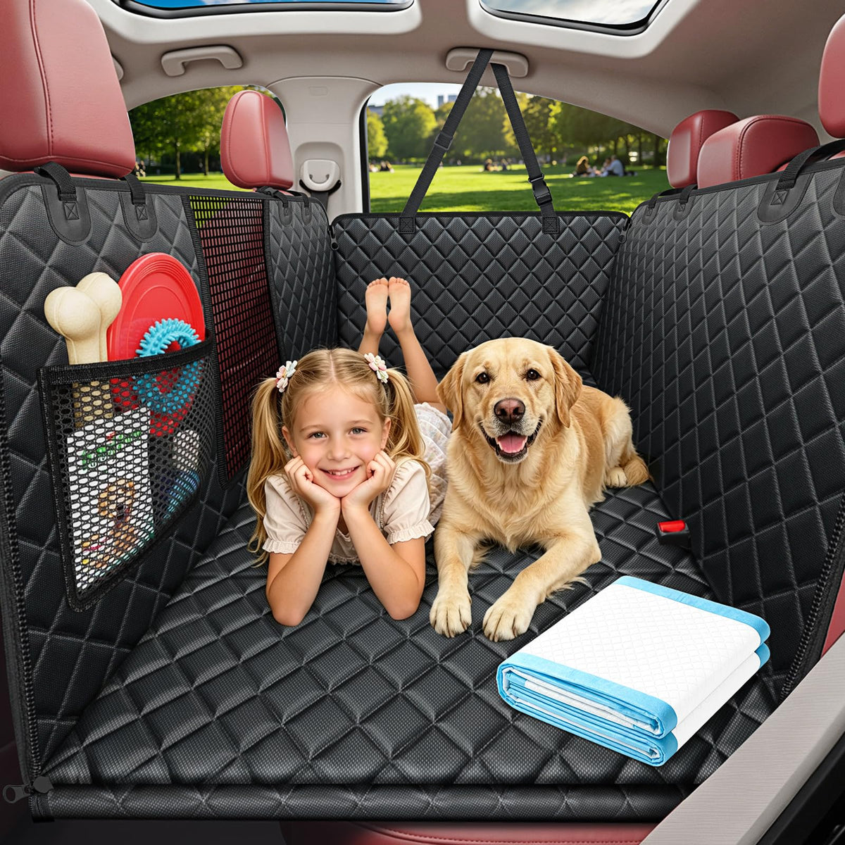 Waterproof Heavy-Duty Dog Car Seat Cover & Hammock for SUVs