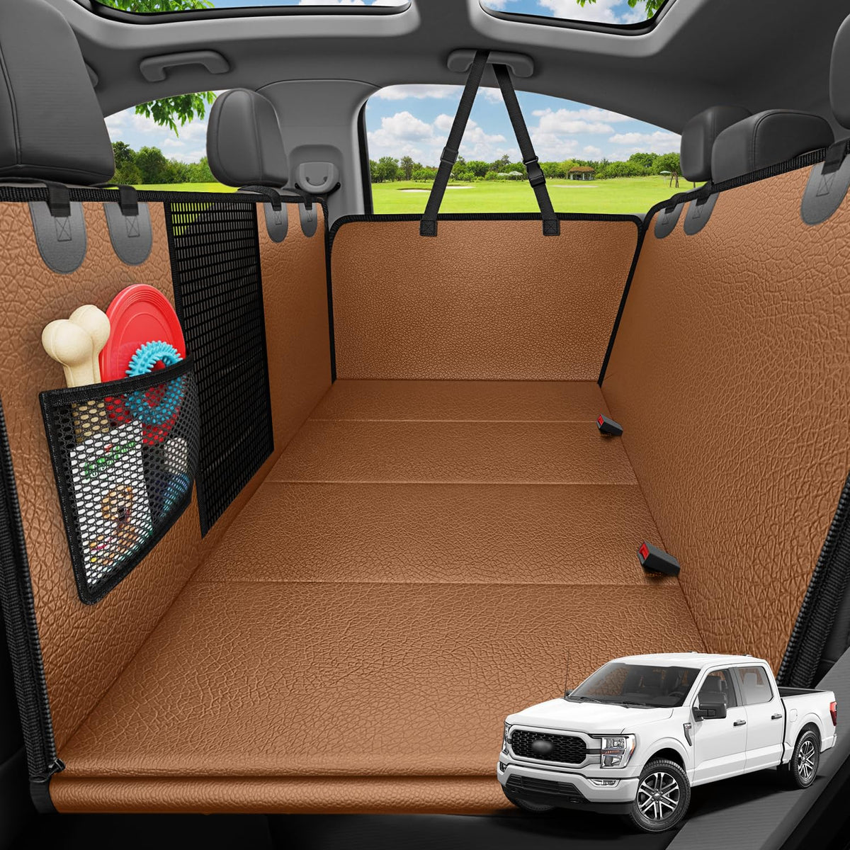 Waterproof Heavy-Duty Dog Car Seat Cover & Hammock for SUVs