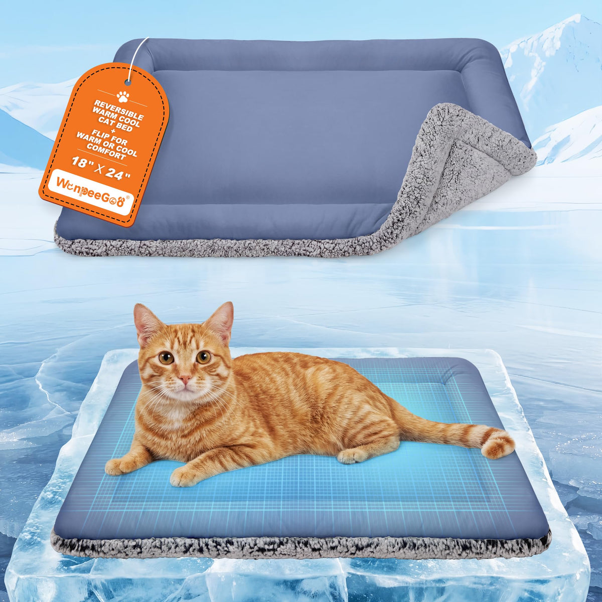 Reversible Self-Warming & Cooling Pet Bed Mat for Cats & Dogs