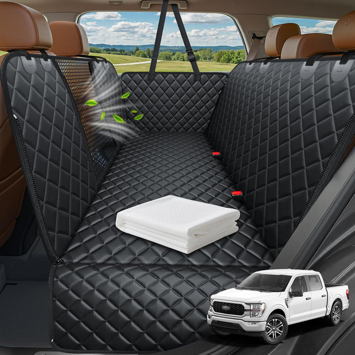 Waterproof Heavy-Duty Dog Car Seat Cover & Hammock for SUVs