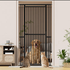 Extra-Tall Pressure-Mounted Metal Pet Safety Gate for Cats & Dogs
